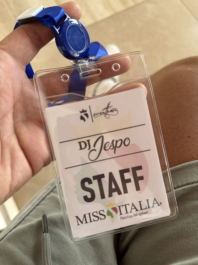 Il pass STAFF di Jespo a Miss Italia Campania